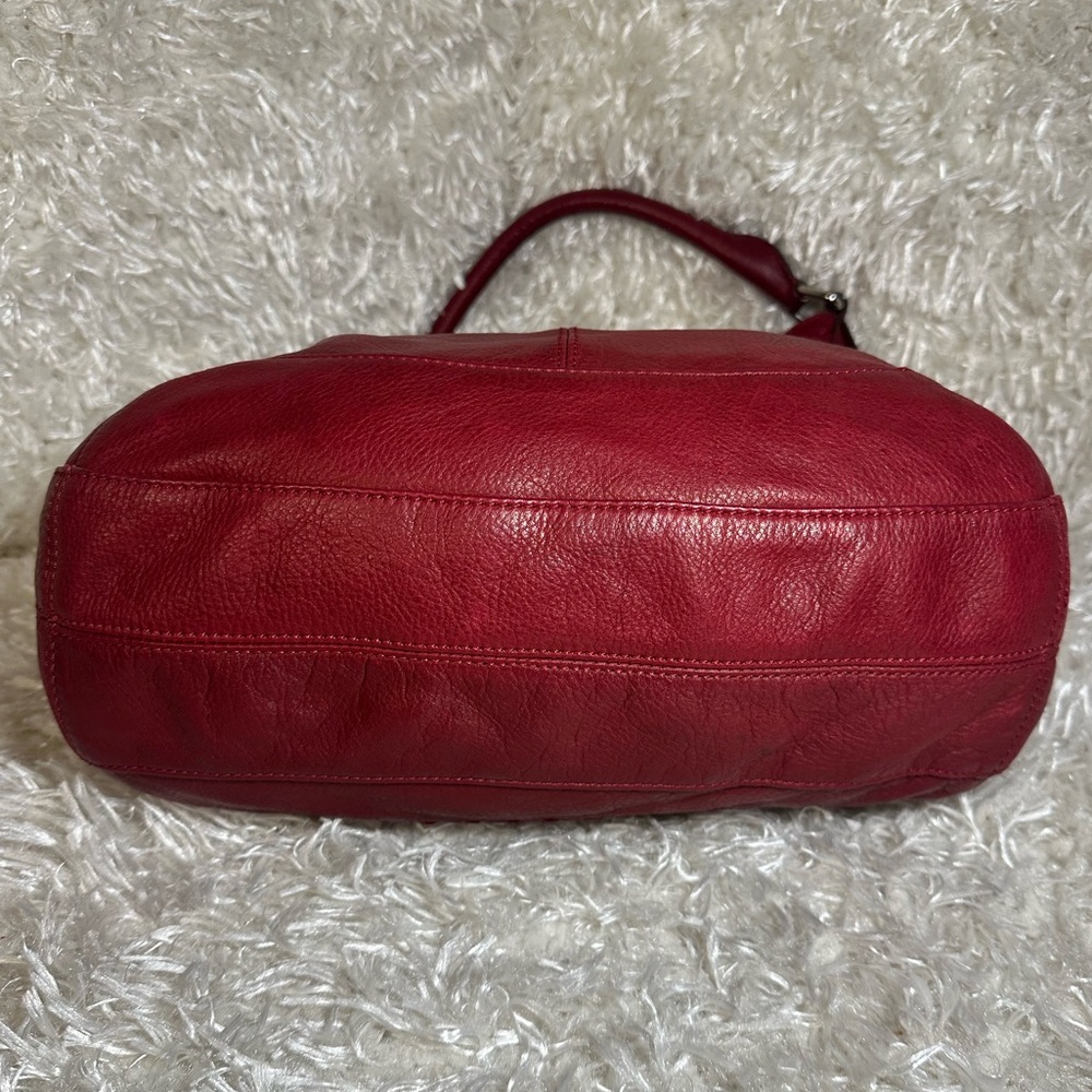 B Makowsky Burgundy Leather Shoulder Handbag - Picture 3 of 5
